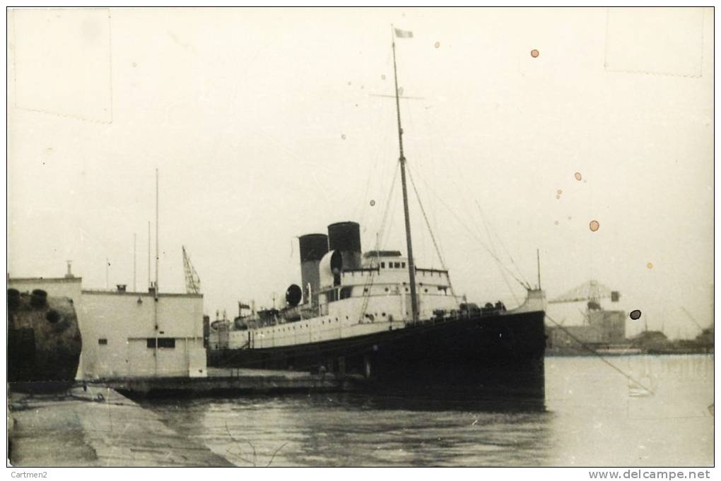 CARTE PHOTO : PAQUEBOT NORMANIA BRITISH RAILWAYS BATEAU BOAT ENGLAND LE HAVRE - Steamers