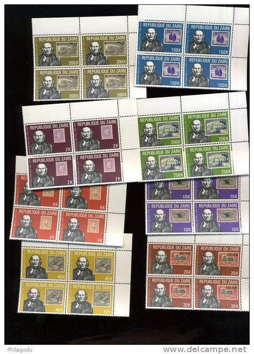 Rowland Hill  1/1980     Timbre / Timbre Bloc De 4  COB  1001/08 **   Cote 11,-€ X4 - Unused Stamps