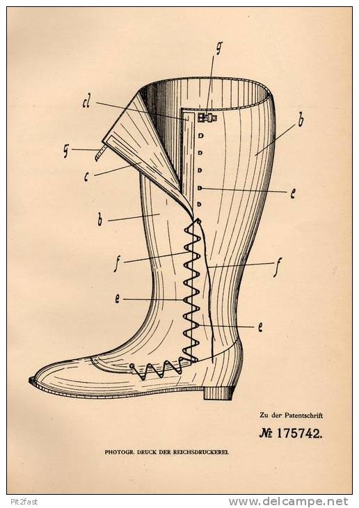 Original Patentschrift - J.Eggenweiler In Cassel , 1905 , Geteilte Schaftstiefel Wie Gamaschen , Schuhe , Schuster !!! - Shoes