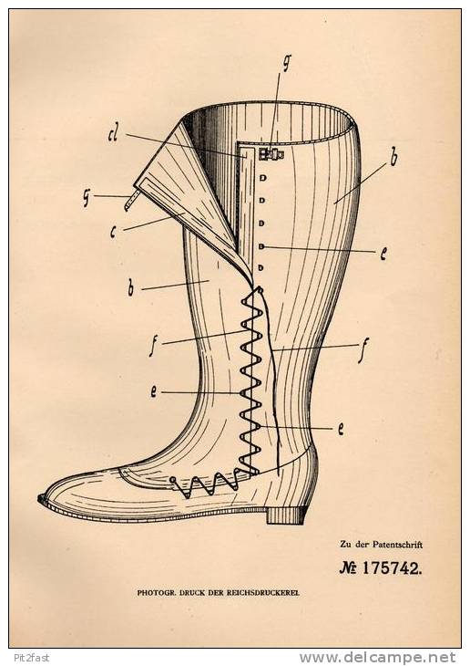 Original Patentschrift - J.Eggenweiler In Cassel , 1905 , Geteilte Schaftstiefel Wie Gamaschen , Schuhe , Schuster !!! - Schuhe