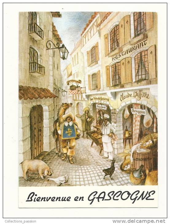 Cp, Aquitaine, Bienvenue En Gascogne, Voyagée 1989 - Aquitaine
