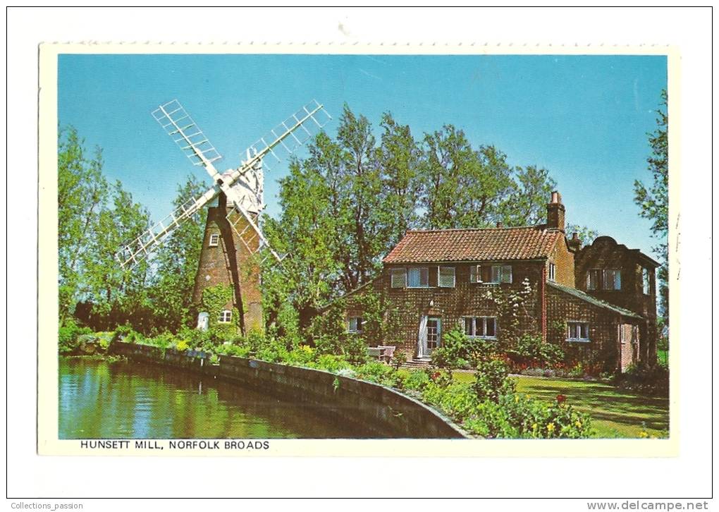 Cp, Angleterre, Norfolk Brods, Hunsett Mill, Voyagée 1989 - Otros & Sin Clasificación