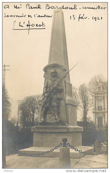 CARTE PHOTO DU MONUMENT AUX MORTS DE BOURGTHEROULDE - Bourgtheroulde