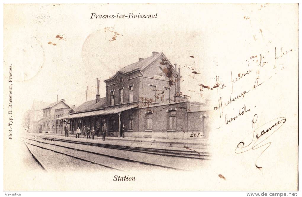FRASNES LEZ BUISSENAL - Station - Superbe Carte Animée - Frasnes-lez-Anvaing