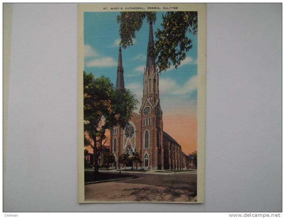 Carte Postale St Mary's Cathedrale Peoria - NO21 - Peoria