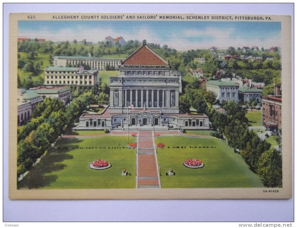 Carte Postale Allegheny County Soldiers' And Sailors' Memorial Schenley District Pittsburgh - NO21 - Pittsburgh