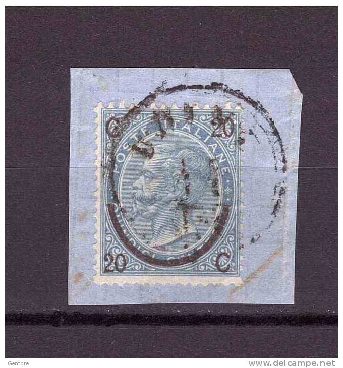 1863-67 Vitt. Emanuele II  Sassone N° 24  ( Udine,  Rare Austrian Cancellation  On Italian Stamp) - Usati