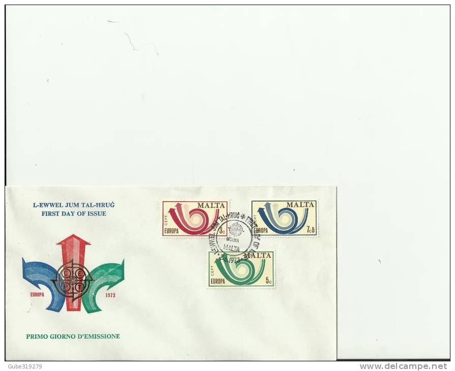 EUROPA CEPT 1973 - MALTA -FDC FULL SERIES  W 3 STS OF 3-5-7,5 C – LA VALLETTA   JUN 2 REFE16 - 1973