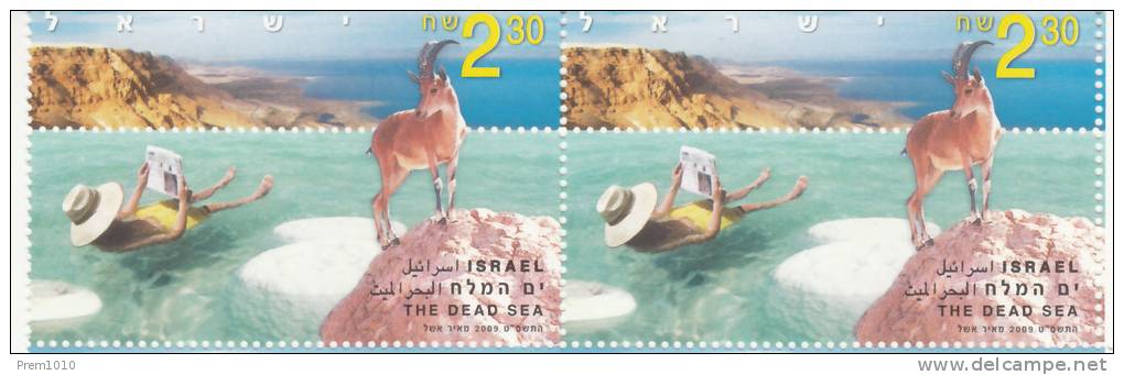 ISRAEL- 2009 - Tourist Spot- The Dead Sea- MNH Pair ( Two Stamps-pane) - Ungebraucht (mit Tabs)