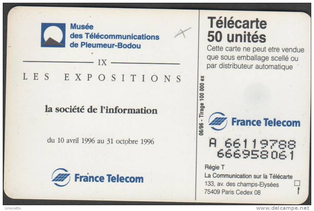 Télécartes - 1996 Sté De L'Information  -50 Unités -SO3 -utilisée -   Bon état - 1996