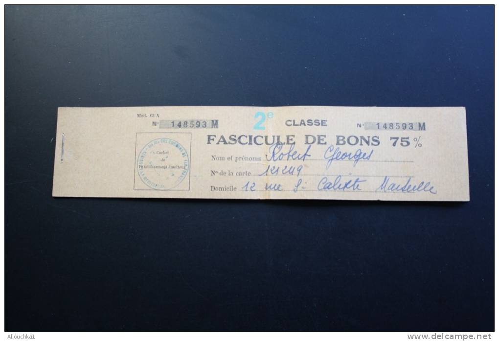 1950 Carnet Titre De Transport Billets Réduction75%>agents De La Sté Nationale Chemins De Fer Français SNCF Et Famille - Europe