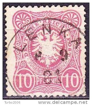 1880 Adler 10 Pfennig Rot Mit Plattenfehler Wagerechten Weisser Linie Michel 41 Sauber Gestempelt LENKA - Plaatfouten & Curiosa