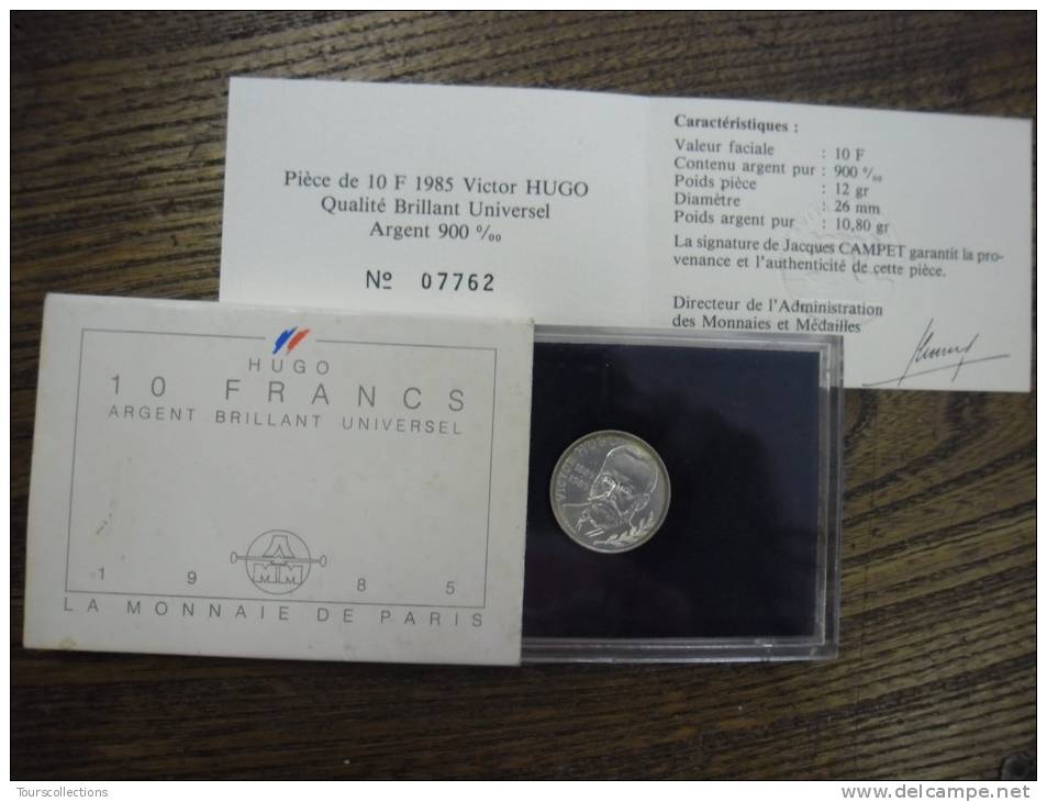 10 FRANCS FDC VICTOR HUGO ARGENT B.U Monnaie De Paris 1985 @ SILVER PROOF - Prova