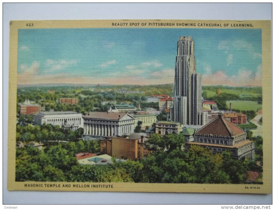 Carte Postale 623 Beauty Spot Of Pittsburgh Showing Cathedral Of Learning , Pa - NO21 - Pittsburgh