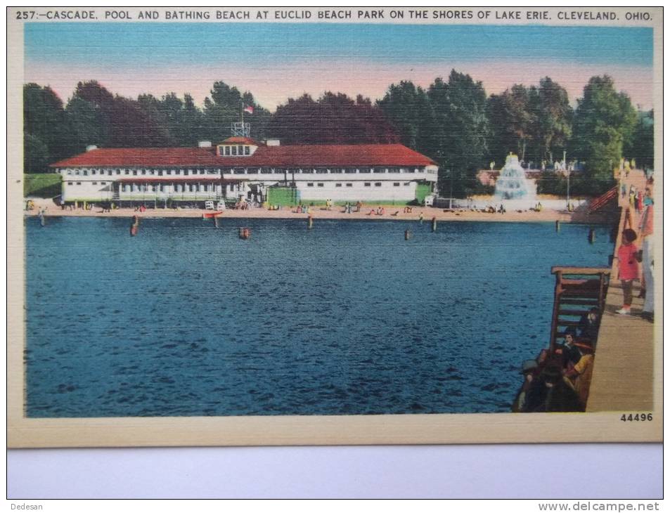 Carte Postale 257 Cascade Pool And Bathing Beach At Euclid Beach Park On The Shores Of Lake Erie Cleveland Ohio - NO21 - Cleveland