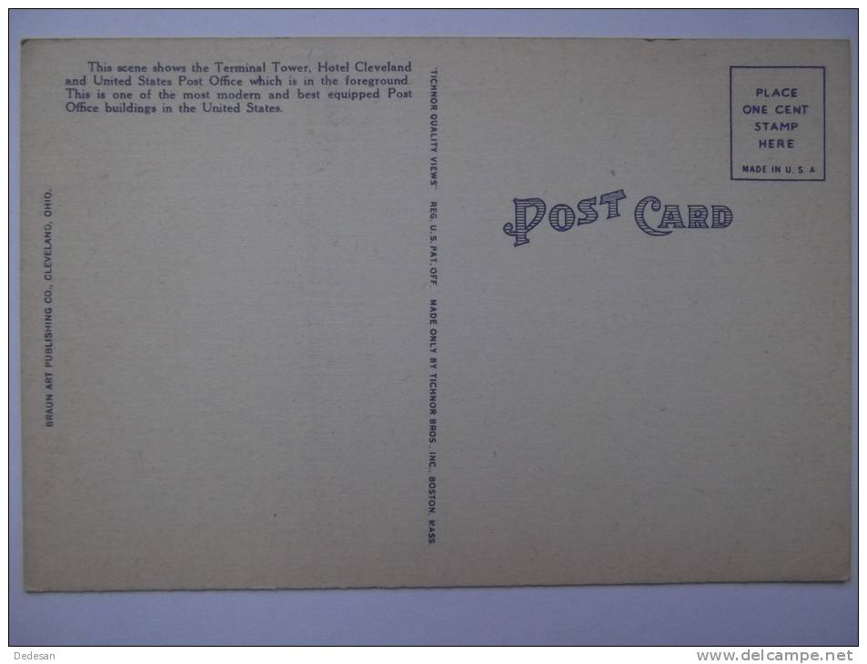 Carte Postale U.S. Post Office Terminal Group And Hotel Cleveland Ohio - NO21 - Cleveland