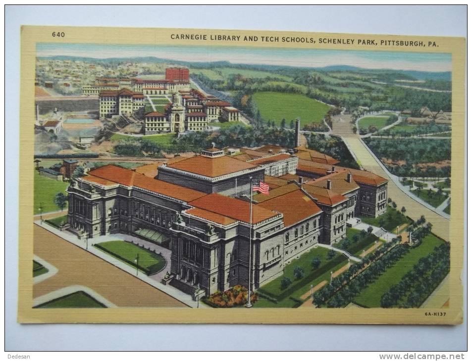 Carte Postale 640 Carnegie Library And Tech Schools , Schenley Park Pittsburgh Pa - NO21 - Pittsburgh