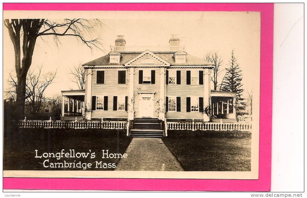 12 / 9 / 327  -Longfellow´s Home - Cambridge Mass   - Maison Historique ( Voir Le Dos ) - Autres & Non Classés