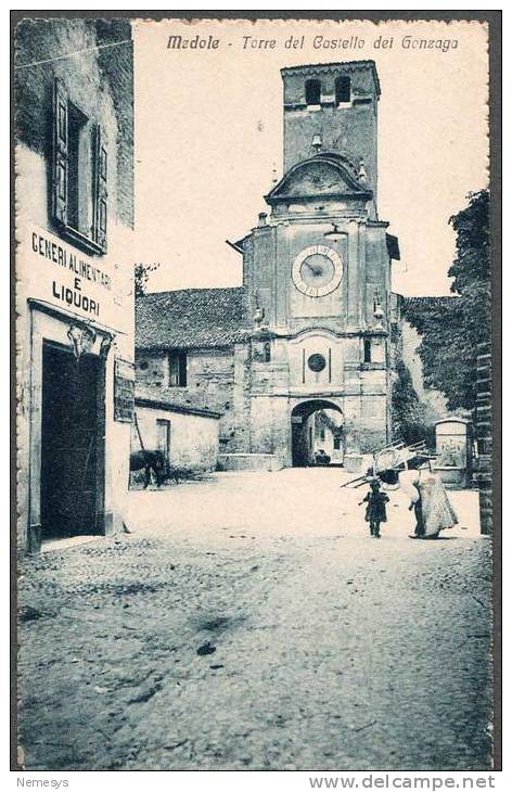 1919 SPL MEDOLE TORRE CASTELLO GONZAGA FP V SEE 3 SCAN ANIMATA INGRANDIMENTO ANNULLO - Mantova