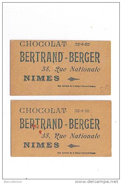 Gard:Nîmes Chocolat Bertrand Berger Illustré D'un Pierrot: Format  11cmX 6cm - Schokolade