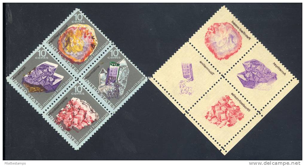 ETATS-UNIS VARIETES N° 1025/28** COULEUR ROUGE ET VIOLET IMPRESSION SUR LA GOMME ET DEPLACEES - Plaatfouten En Curiosa