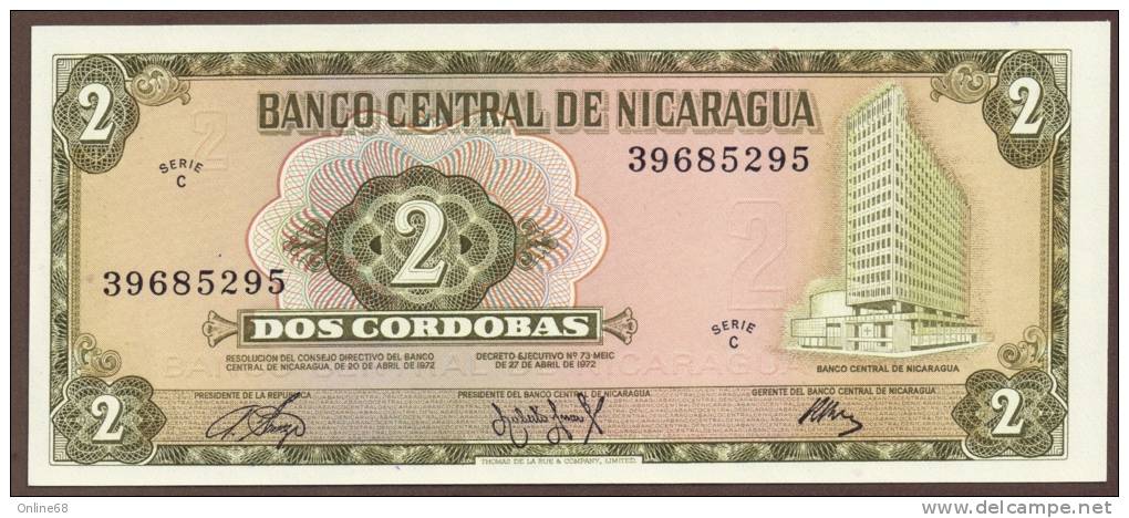 NICARAGUA 2 Córdobas D. 27.04.1972 Serie C 39685295 P# 121 - Nicaragua