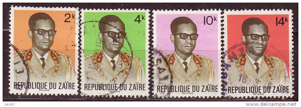 ZAIRE - 1972 - YT N° 810 + 812 + 817 / 818 - Oblitérés - - Gebruikt