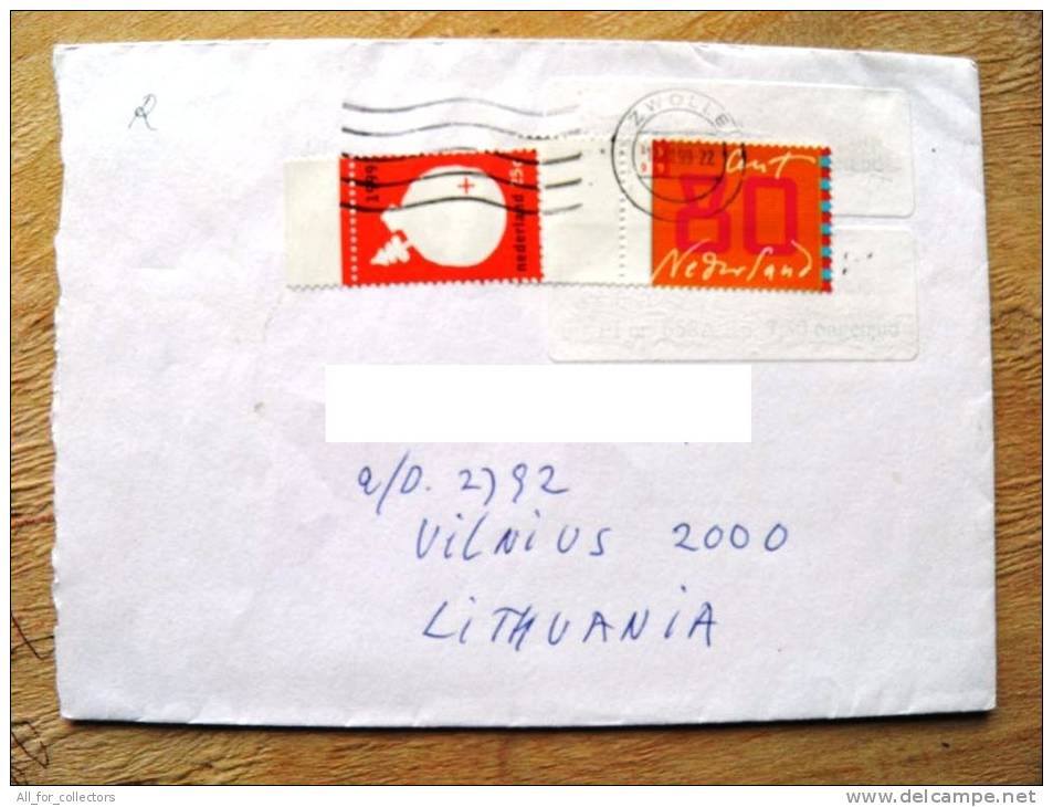 Cover Sent From Netherlands To Lithuania On 1999 - Storia Postale