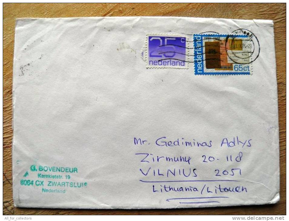 Cover Sent From Netherlands To Lithuania On 1994, 1881-1981 - Cartas & Documentos