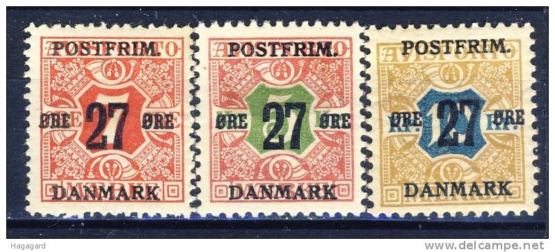 #C1364. Denmark 1918. 3 Different. MH(*) See Description! - Neufs