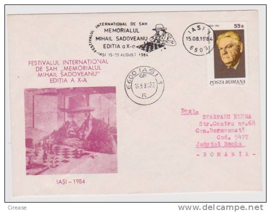 Mihail Sadoveanu,writer-Grand Master Of United Romanian Freemasonry, Chess Romania Cover 1984 - Franc-Maçonnerie