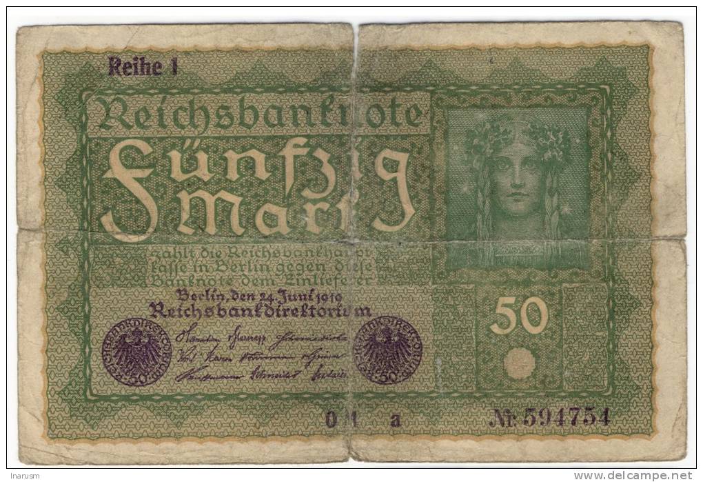 GERMANY  -  DEUTCHLAND  -  Reichsbanknote  -  50 Mark  -  24/06/1919  -  P.66 - 50 Mark
