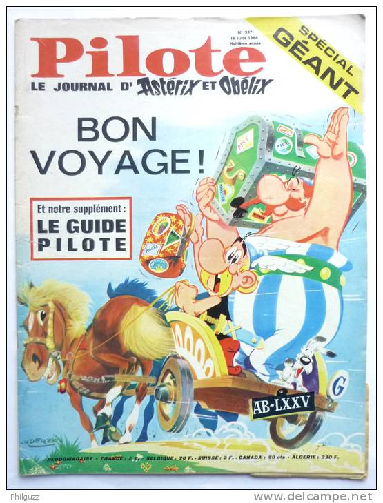 PILOTE  N° 347 COUVERTURE ASTERIX - UDERZO Avec Pilotorama - Pilote