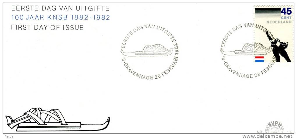 Netherlands-First Day Cover FDC- "Royal Dutch Skating Association Centenary" ´s-Gravenhage 26.2.1982 - Briefe U. Dokumente