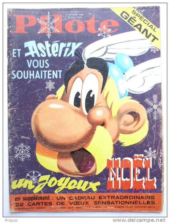 RARE PILOTE N° 372 COUVERTURE ASTERIX - UDERZO Avec Pilotorama N° Charnière COMPLET DU SUPPLEMENT DES 22 CARTES DE VOEUX - Pilote