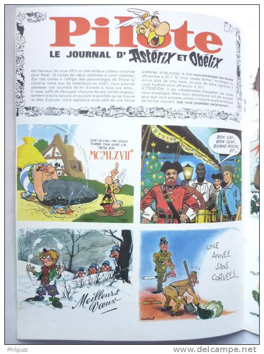 RARE PILOTE N° 372 COUVERTURE ASTERIX - UDERZO Avec Pilotorama N° Charnière COMPLET DU SUPPLEMENT DES 22 CARTES DE VOEUX - Pilote