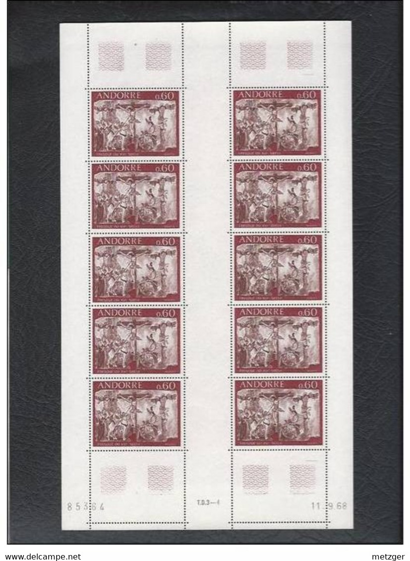 Feuille Complète  D'Andorre Français De 10  Timbres Du N°  193. - Ungebraucht