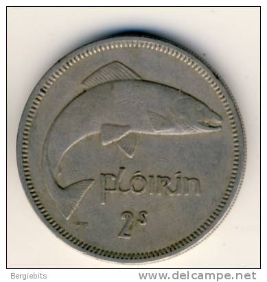 1963 Ireland 2 Shillings,  In Nice Condition TROUT - Irlanda