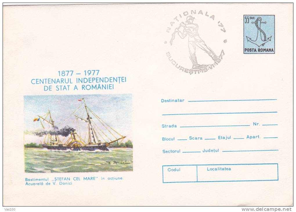 SHIPS,COVER STATIONARY,ENTIER POSTAL,CONSTANTA,1977,ROM ANIA - Autres & Non Classés