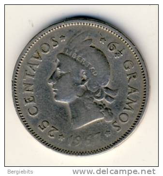 1967 Dominican Republic 25 Centavos In Very Nice  Condition - Other - America