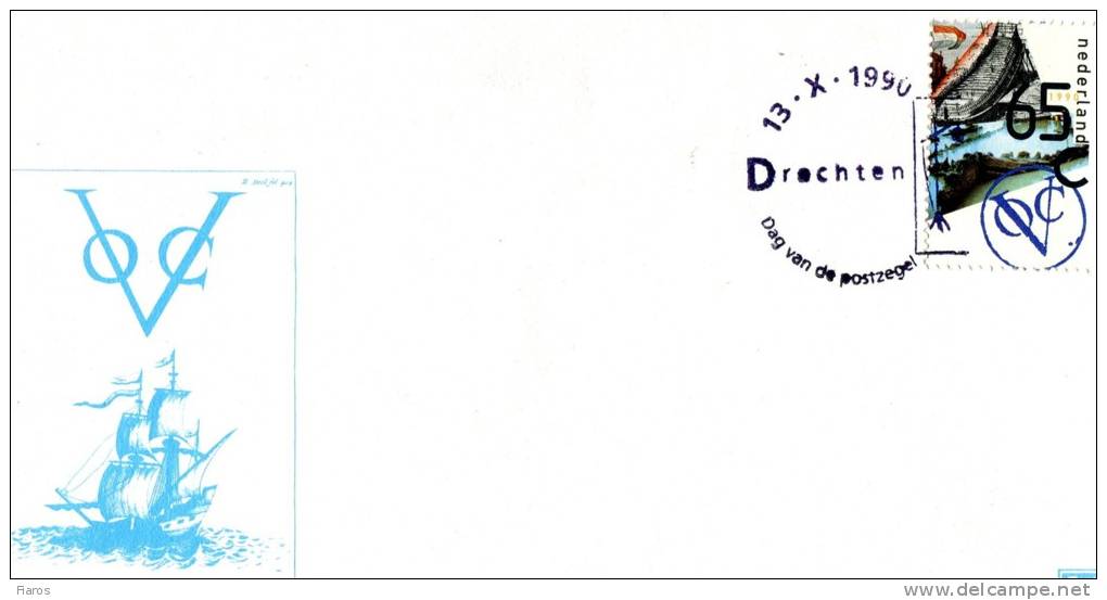 Netherlands-Philatelic Cover With "Day Of The Postage Stamp" Drachten [13.10.1990] Postmark - Covers & Documents