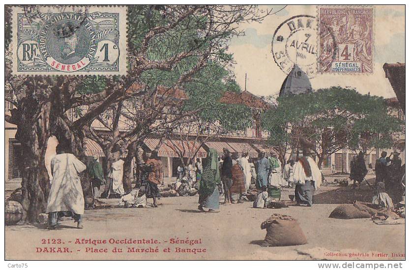 Afrique - Sénégal - Dakar - Marché - Banque - Senegal