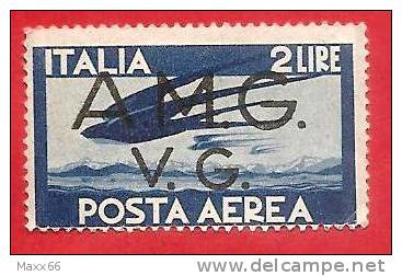 ITALIA TRIESTE - AMG VG ANGLO AMERICANA - LEGGERA LINGUELLA 1945-47 - POSTA AEREA DEMOCRATICA - £ 2 - S. A 3 - Nuovi