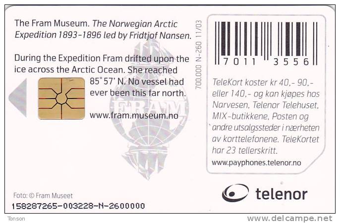 Norway, N260A, Fram Museum, Ship, 2 Scans. - Norvegia