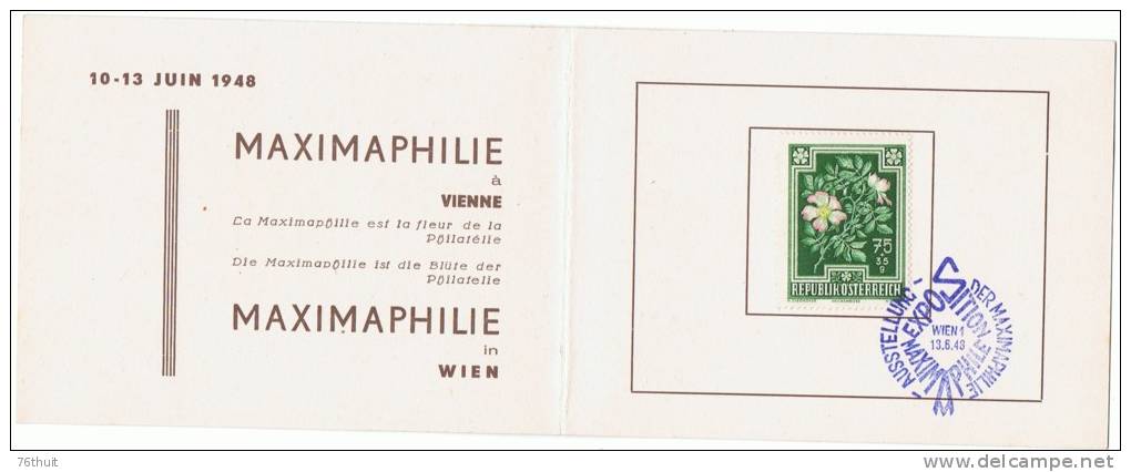 1948 - Carte Numérotée - Exposition Maximaplhile De VIENNE  WIEN - Ausstellung Wien - N°0853 - Maschinenstempel (EMA)