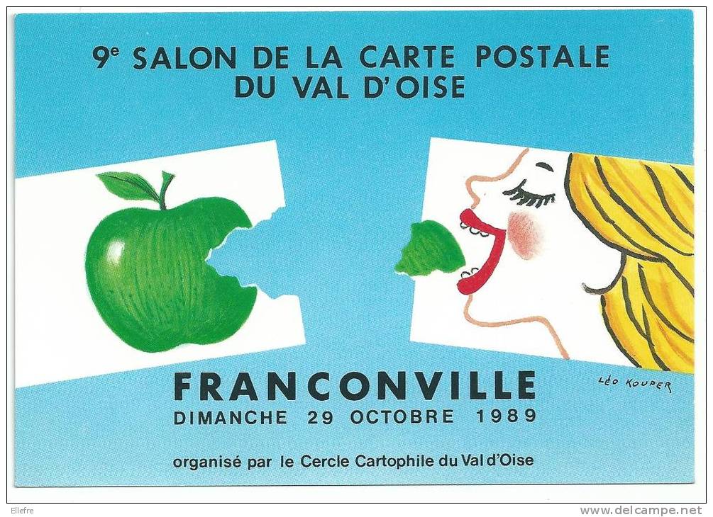 Franconville, 95, France,9ème Salon De La Carte Postale 26/10/869  Tirage 165 / 1500 Illustrateur Léo Kouper - Bolsas Y Salón Para Coleccionistas