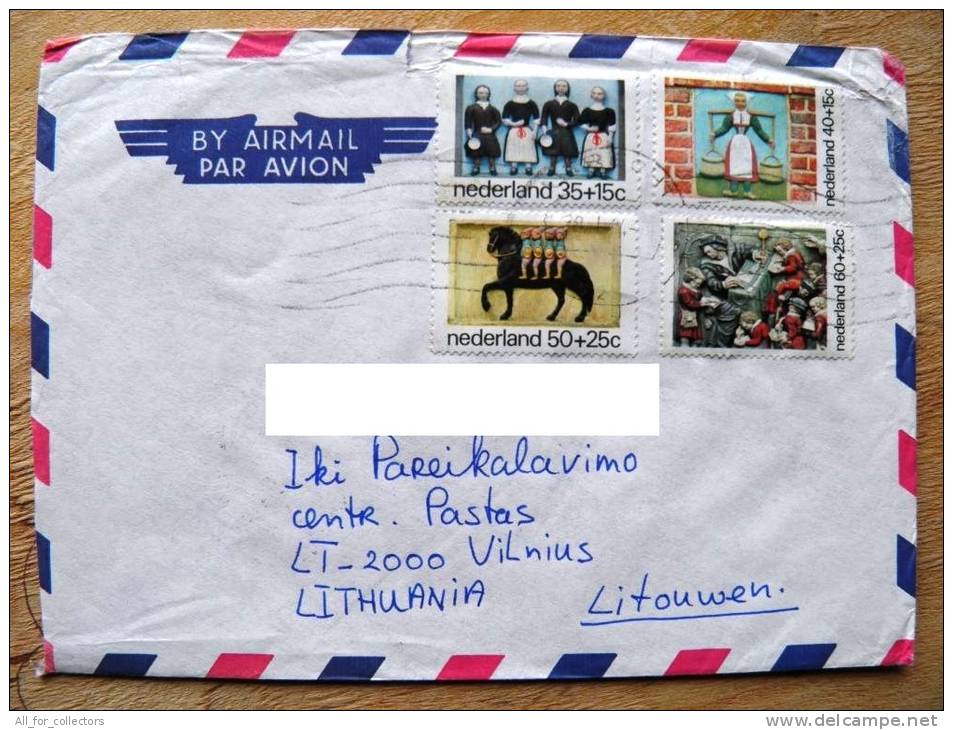 Cover Sent From Netherlands To Lithuania On 1994, Stamps For Children 1975 - Covers & Documents