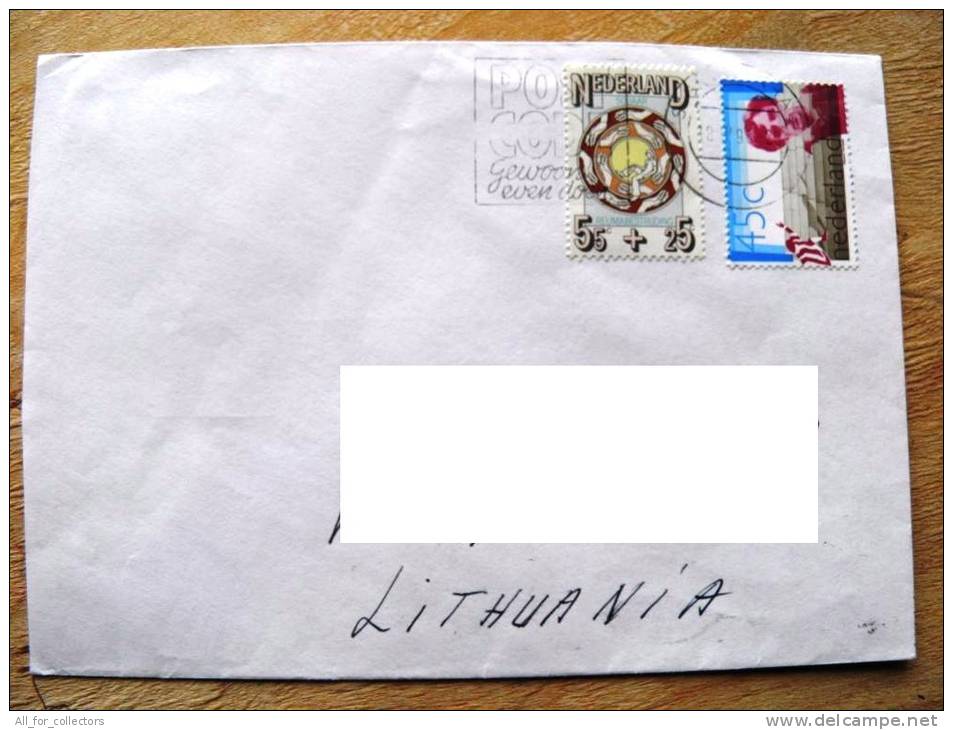 Cover Sent From Netherlands To Lithuania On 1996, Reumabestruding 50 Jaar - Storia Postale