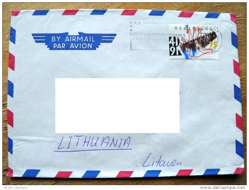 Cover Sent From Netherlands To Lithuania On 1991, Hand - Storia Postale