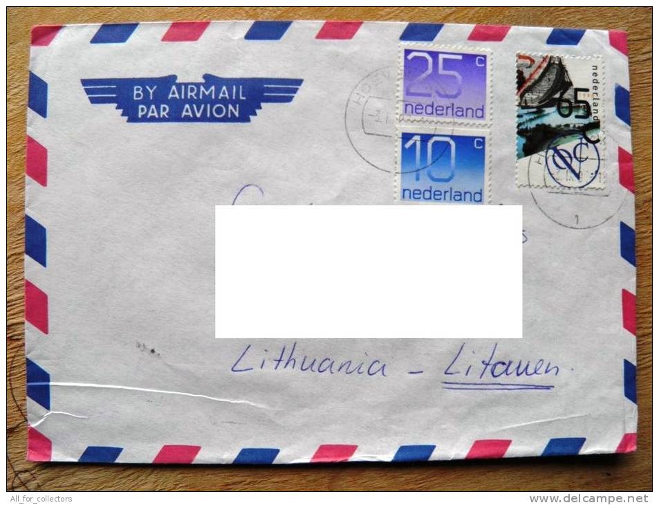 Cover Sent From Netherlands To Lithuania On 1990 - Briefe U. Dokumente